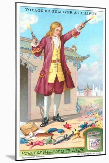 Gulliver's Travels Trade Card-null-Mounted Art Print