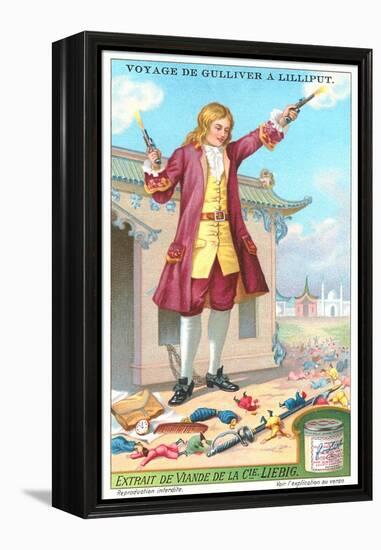 Gulliver's Travels Trade Card-null-Framed Stretched Canvas