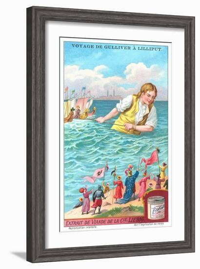 Gulliver's Travels Trade Card-null-Framed Art Print