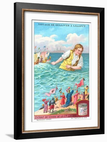 Gulliver's Travels Trade Card-null-Framed Art Print