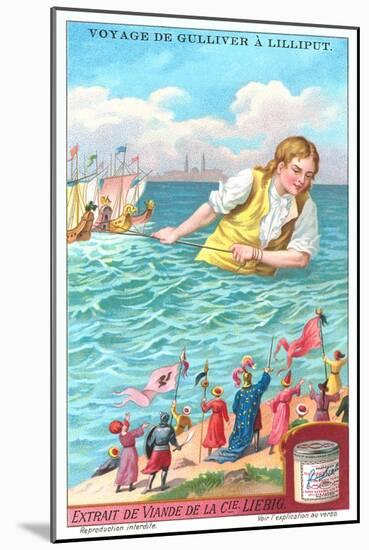 Gulliver's Travels Trade Card-null-Mounted Art Print