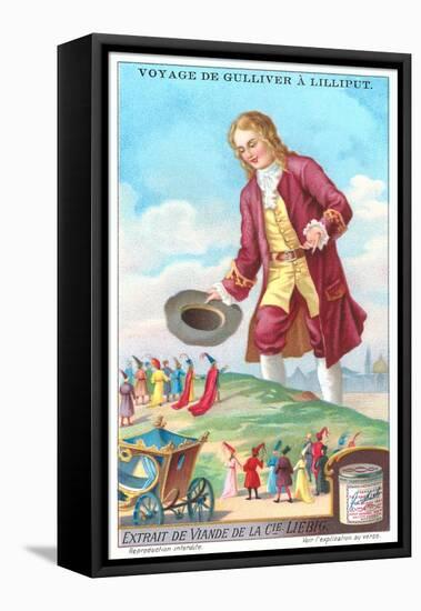 Gulliver's Travels Trade Card-null-Framed Stretched Canvas