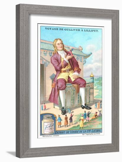 Gulliver's Travels Trade Card-null-Framed Art Print