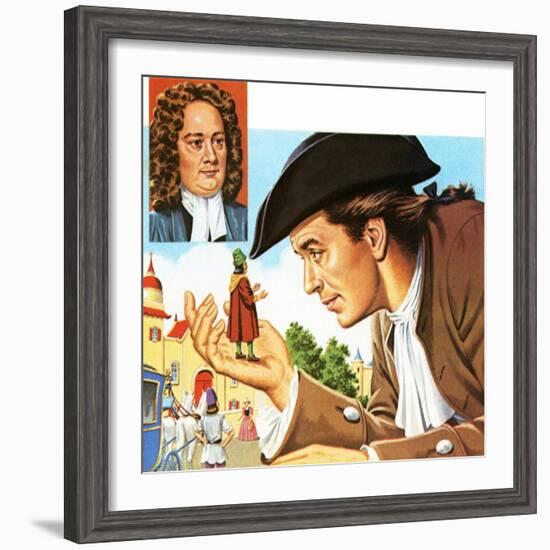 Gulliver's Travels, with Inset of its Author Jonathan Swift-John Keay-Framed Giclee Print