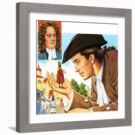 Gulliver's Travels, with Inset of its Author Jonathan Swift-John Keay-Framed Giclee Print