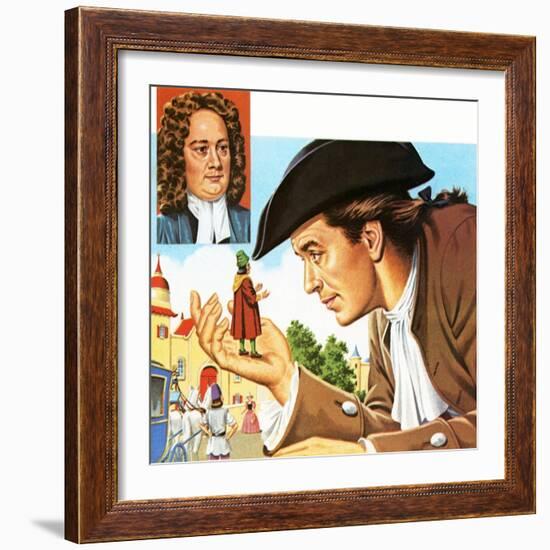 Gulliver's Travels, with Inset of its Author Jonathan Swift-John Keay-Framed Giclee Print