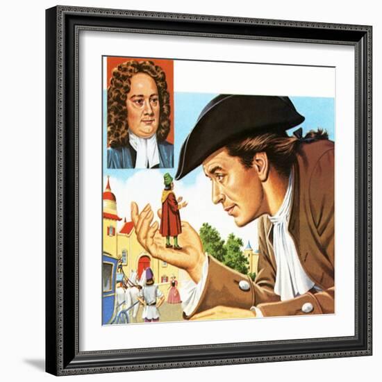 Gulliver's Travels, with Inset of its Author Jonathan Swift-John Keay-Framed Giclee Print