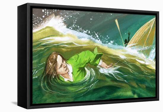 Gulliver Shipwrecked-English School-Framed Premier Image Canvas