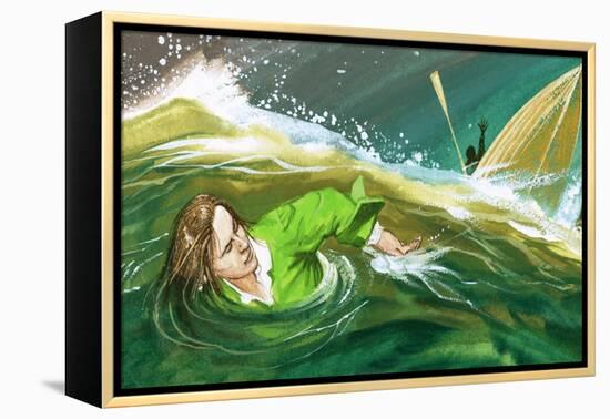Gulliver Shipwrecked-English School-Framed Premier Image Canvas