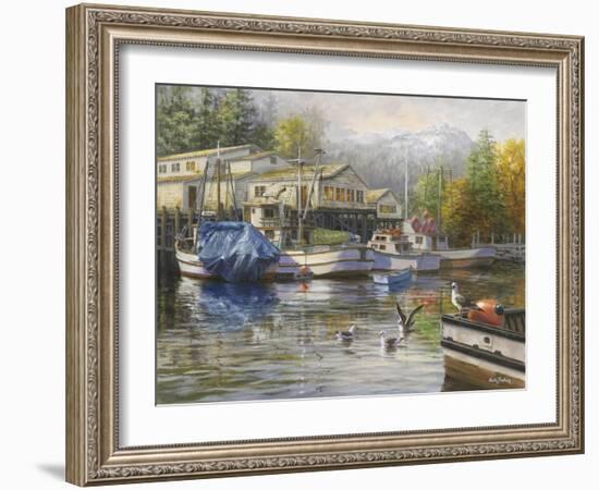 Gulls at the Marina-Nicky Boehme-Framed Giclee Print