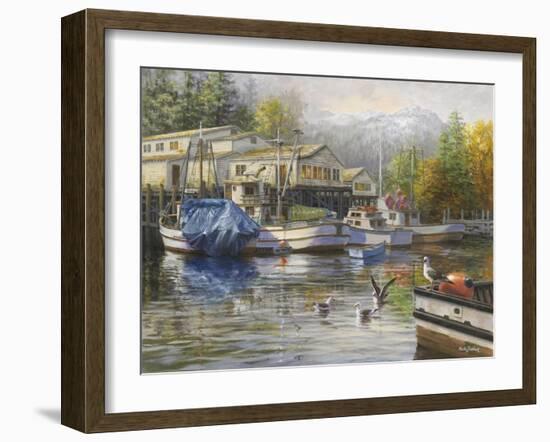 Gulls at the Marina-Nicky Boehme-Framed Giclee Print