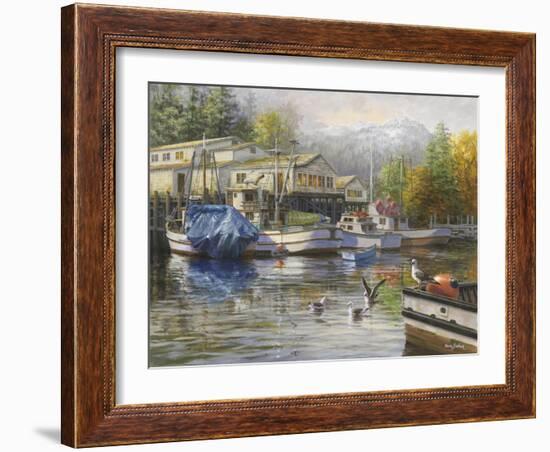 Gulls at the Marina-Nicky Boehme-Framed Giclee Print