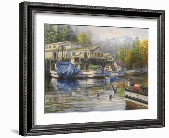 Gulls at the Marina-Nicky Boehme-Framed Giclee Print