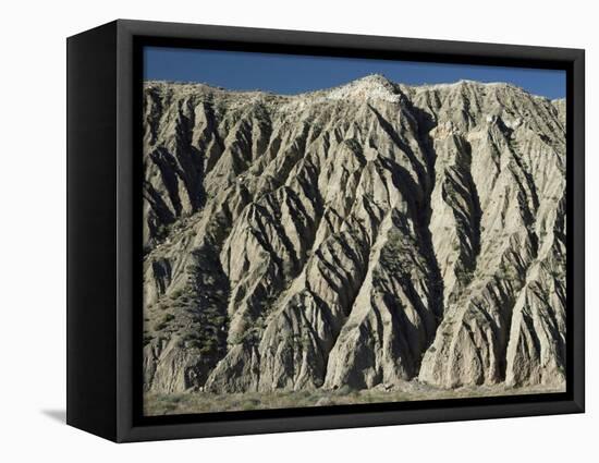 Gully Erosion in Thick Gravel Terrace, Wildrose Canyon, Death Valley, California, USA-Tony Waltham-Framed Premier Image Canvas