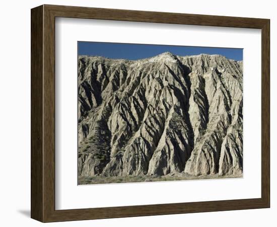 Gully Erosion in Thick Gravel Terrace, Wildrose Canyon, Death Valley, California, USA-Tony Waltham-Framed Photographic Print