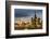 Gum Department Store and Onion Domes of St. Basil's Cathedral in Red Square Illuminated at Night-Martin Child-Framed Photographic Print