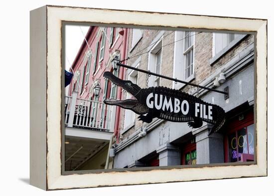 Gumbo File Alligator Sign-Carol Highsmith-Framed Stretched Canvas