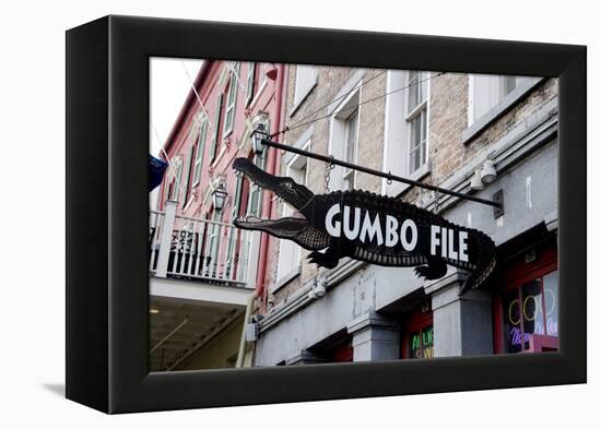 Gumbo File Alligator Sign-Carol Highsmith-Framed Stretched Canvas