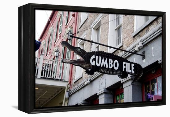 Gumbo File Alligator Sign-Carol Highsmith-Framed Stretched Canvas