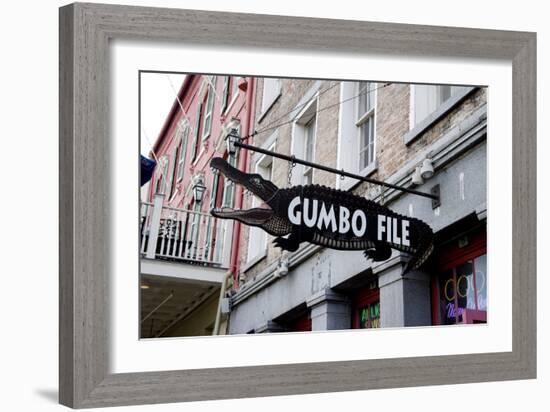 Gumbo File Alligator Sign-Carol Highsmith-Framed Photo