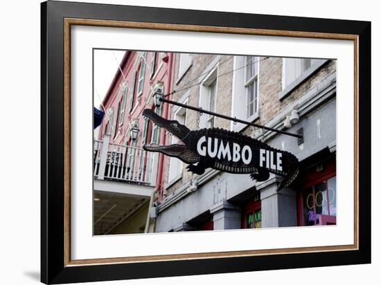 Gumbo File Alligator Sign-Carol Highsmith-Framed Photo