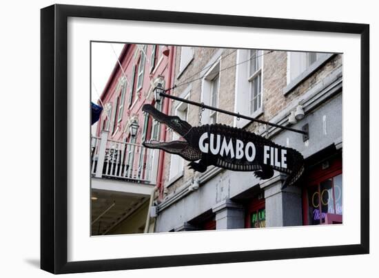 Gumbo File Alligator Sign-Carol Highsmith-Framed Photo