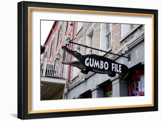 Gumbo File Alligator Sign-Carol Highsmith-Framed Photo