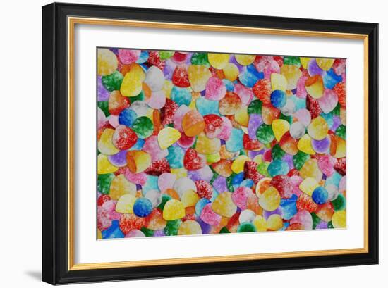 Gummie Drops Collage 1-Megan Aroon Duncanson-Framed Giclee Print