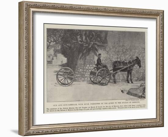 Gun and Gun-Carriage, with Mule, Presented by the Queen to the Sultan of Morocco-null-Framed Giclee Print