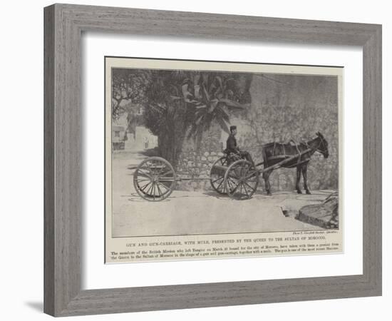 Gun and Gun-Carriage, with Mule, Presented by the Queen to the Sultan of Morocco-null-Framed Giclee Print