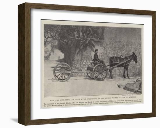 Gun and Gun-Carriage, with Mule, Presented by the Queen to the Sultan of Morocco-null-Framed Giclee Print