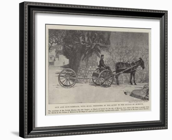 Gun and Gun-Carriage, with Mule, Presented by the Queen to the Sultan of Morocco-null-Framed Giclee Print