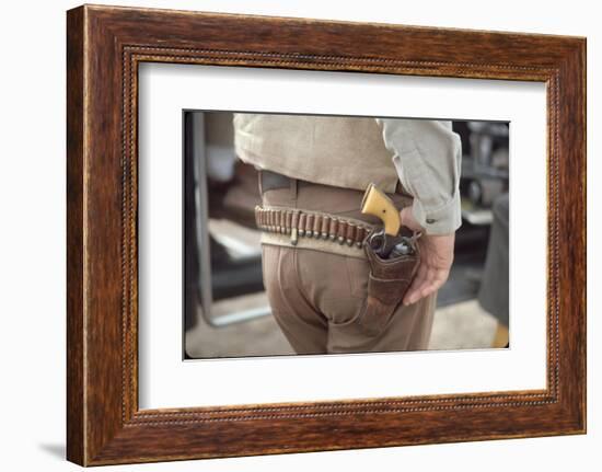 Gun and Holster Belonging to Actor John Wayne During Filming of Western Movie "The Undefeated"-John Dominis-Framed Photographic Print