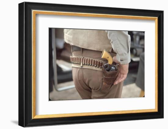 Gun and Holster Belonging to Actor John Wayne During Filming of Western Movie "The Undefeated"-John Dominis-Framed Photographic Print