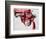 Gun, c.1981-82 (black and red on white)-Andy Warhol-Framed Art Print