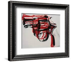 Gun, c.1981-82 (black and red on white)-Andy Warhol-Framed Giclee Print