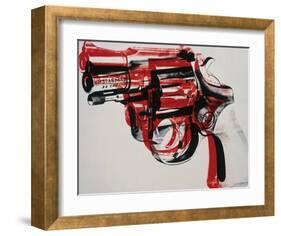 Gun, c.1981-82 (black and red on white)-Andy Warhol-Framed Giclee Print