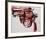 Gun, c. 1981-82 (black and red on white)-Andy Warhol-Framed Art Print