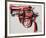 Gun, c. 1981-82 (black and red on white)-Andy Warhol-Framed Art Print