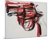 Gun, c. 1981-82 (black and red on white)-Andy Warhol-Mounted Art Print