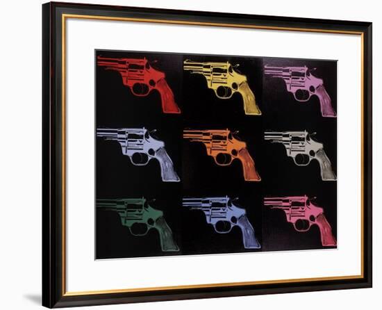 Gun, c.1982 (many/rainbow)-Andy Warhol-Framed Giclee Print