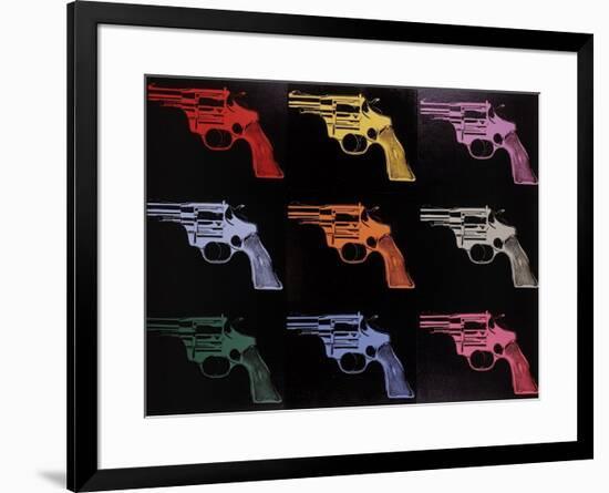 Gun, c.1982 (many/rainbow)-Andy Warhol-Framed Giclee Print