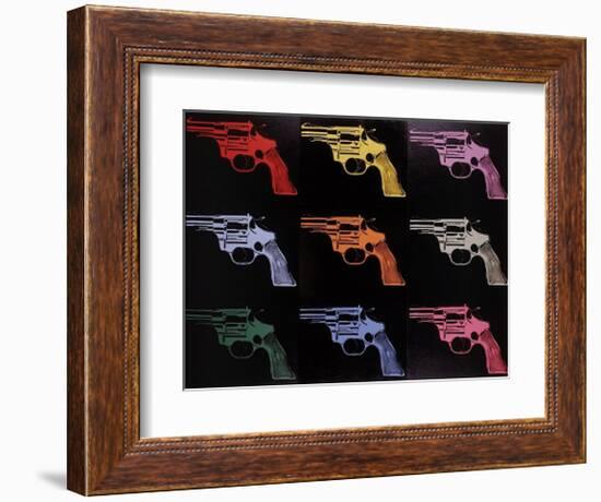 Gun, c.1982 (many/rainbow)-Andy Warhol-Framed Giclee Print