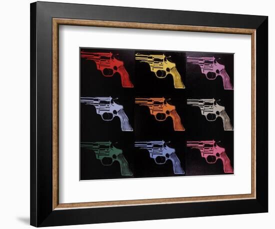 Gun, c.1982 (many/rainbow)-Andy Warhol-Framed Giclee Print