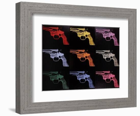 Gun, c.1982 (many/rainbow)-Andy Warhol-Framed Giclee Print