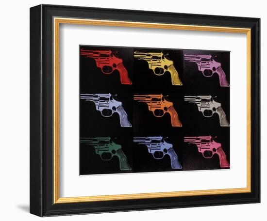 Gun, c.1982 (many/rainbow)-Andy Warhol-Framed Giclee Print