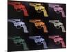 Gun, c. 1982 (many/rainbow)-Andy Warhol-Mounted Art Print