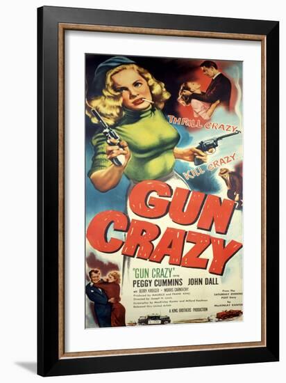 Gun Crazy, Berry Kroeger, Peggy Cummins, John Dall, 1950-null-Framed Art Print