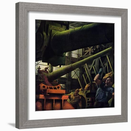 "Gun Factory," November 18, 1944-Robert Riggs-Framed Giclee Print