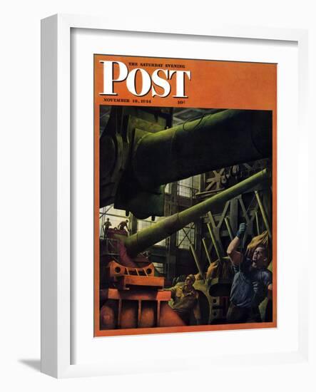 "Gun Factory," Saturday Evening Post Cover, November 18, 1944-Robert Riggs-Framed Giclee Print